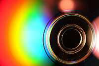 Close-up of the surface of a DVD.