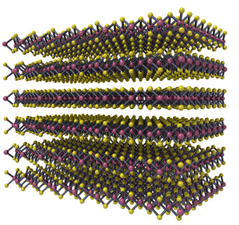MoS2 lattice structure - MoS2 Kristallstruktur MoS2 lattice structure